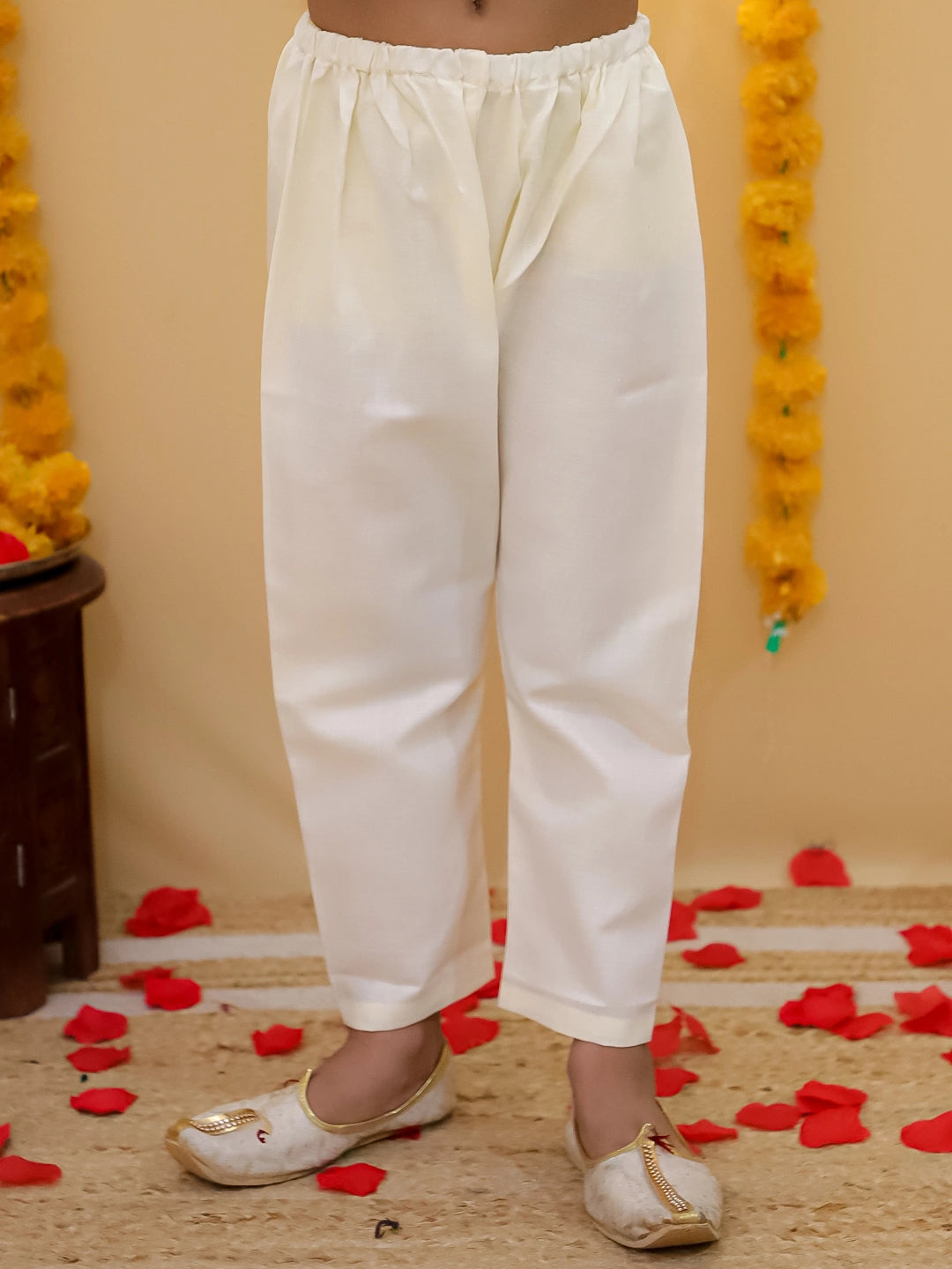 BownBee Pure Cotton Kurta Pajama with Jacquard Jacket Set for Boys