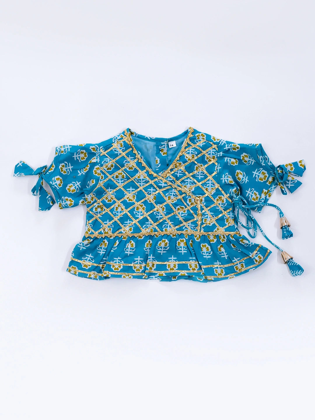 BownBee Pure Cotton Back Open Choli with Lehenga for Girls