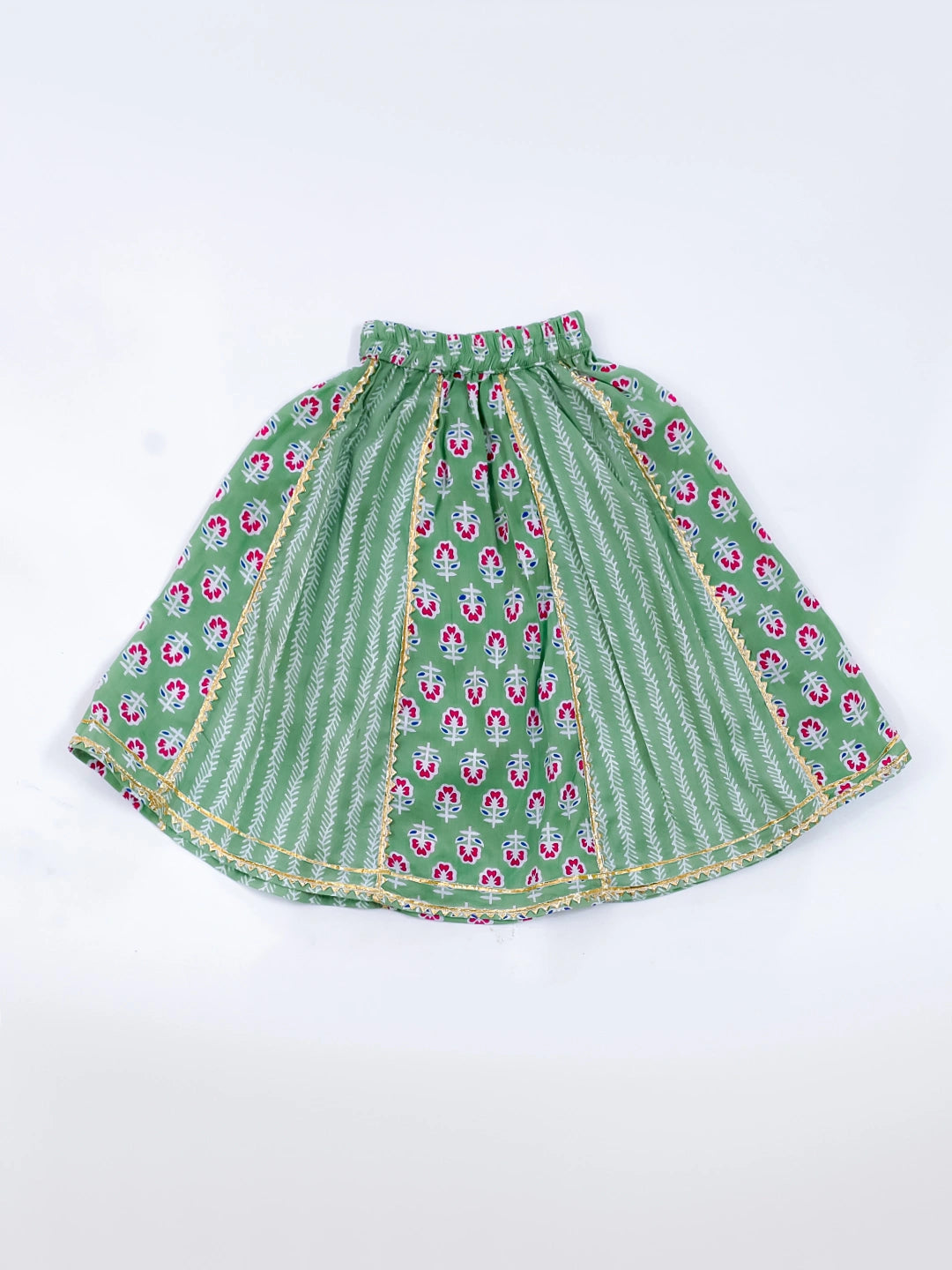 BownBee Pure Cotton Back Open Choli with Lehenga for Girls
