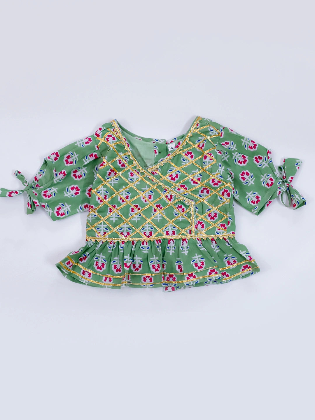 BownBee Pure Cotton Back Open Choli with Lehenga for Girls