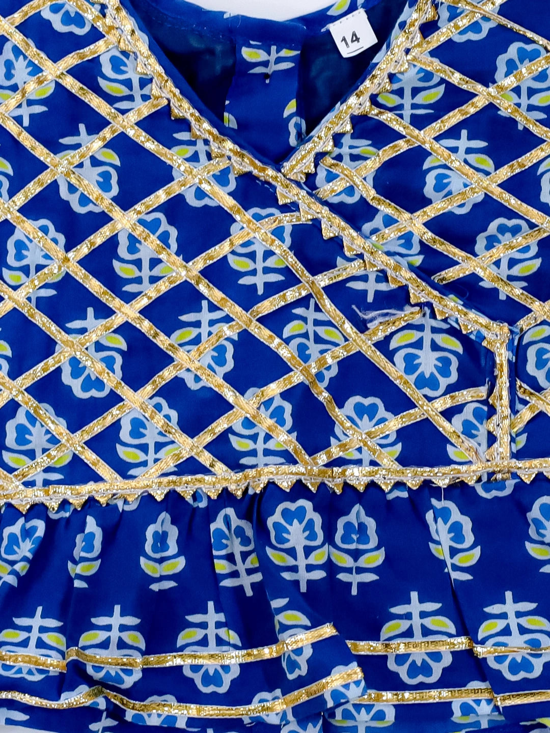 BownBee Pure Cotton Back Open Choli with Lehenga for Girls