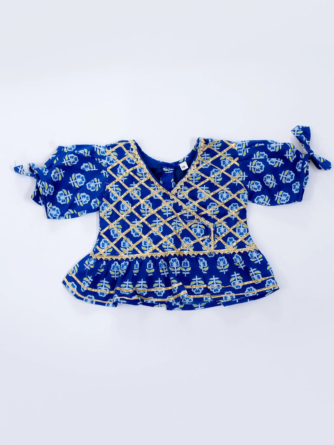 BownBee Pure Cotton Back Open Choli with Lehenga for Girls