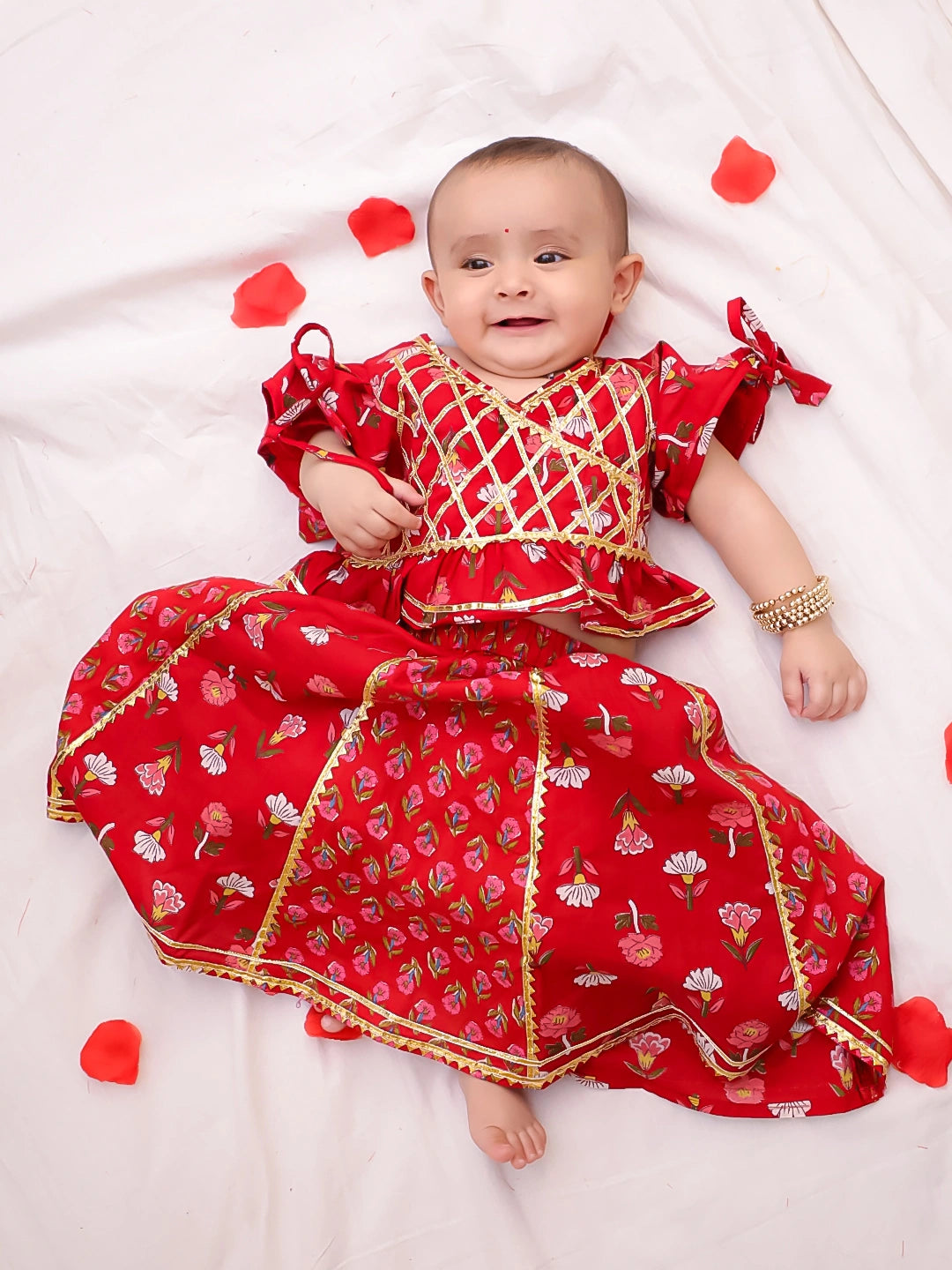 Bownbee Girls Cotton Lehenga Choli For Infants