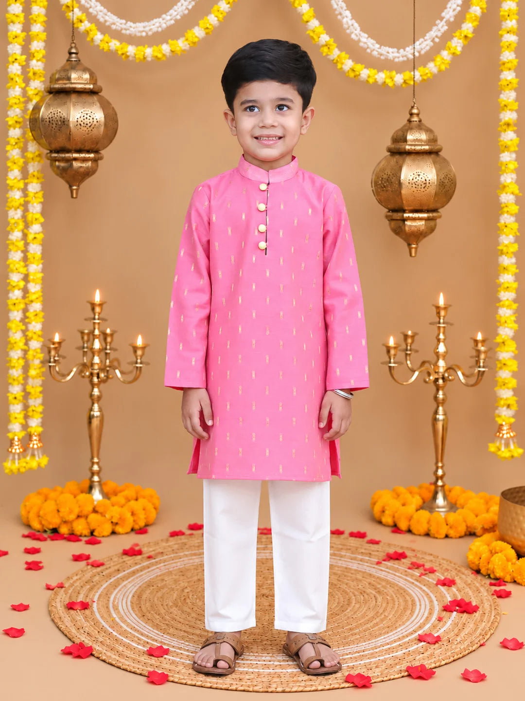 Bownbee Festive Full Sleeves Chanderi Kurta Pyjama
