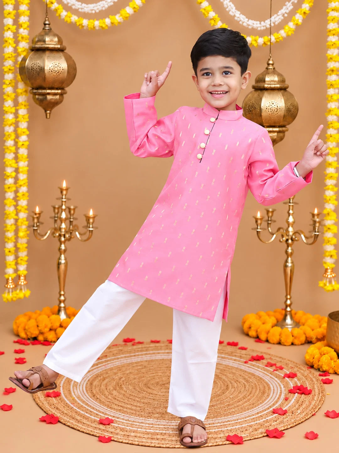 Bownbee Festive Full Sleeves Chanderi Kurta Pyjama