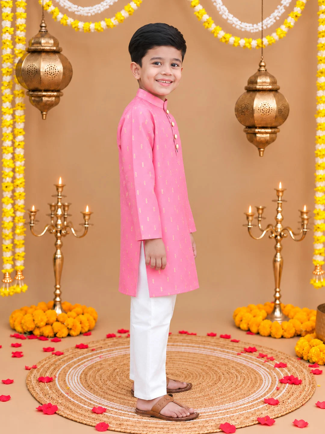 Bownbee Festive Full Sleeves Chanderi Kurta Pyjama