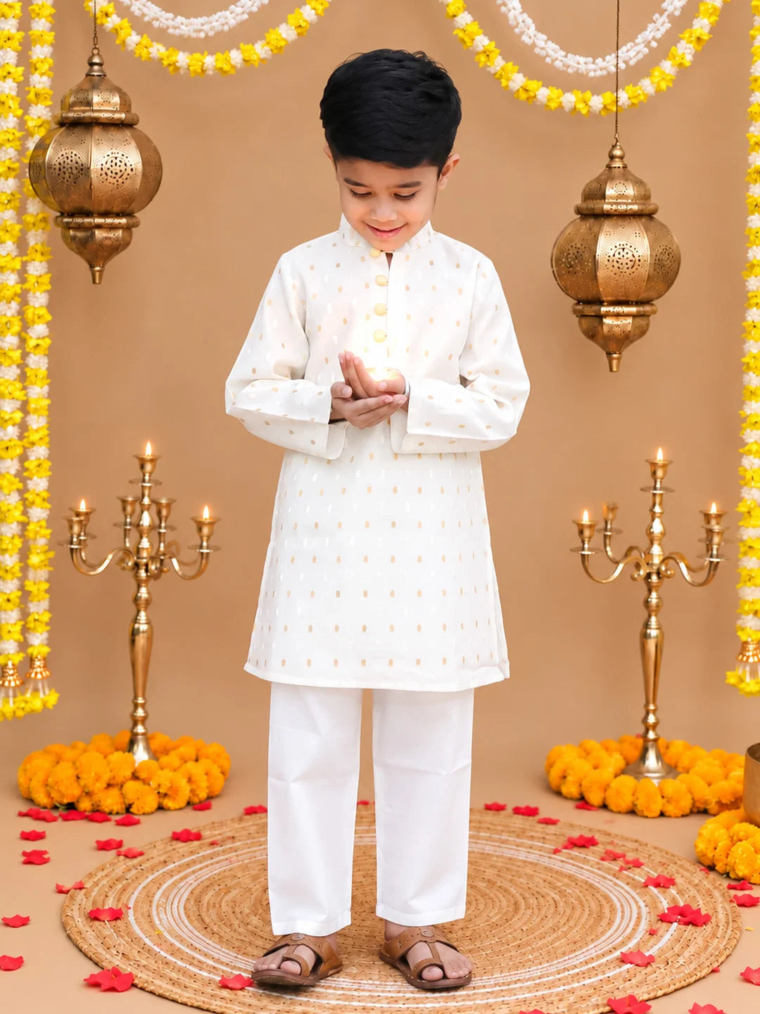Bownbee Festive Full Sleeves Chanderi Kurta Pyjama