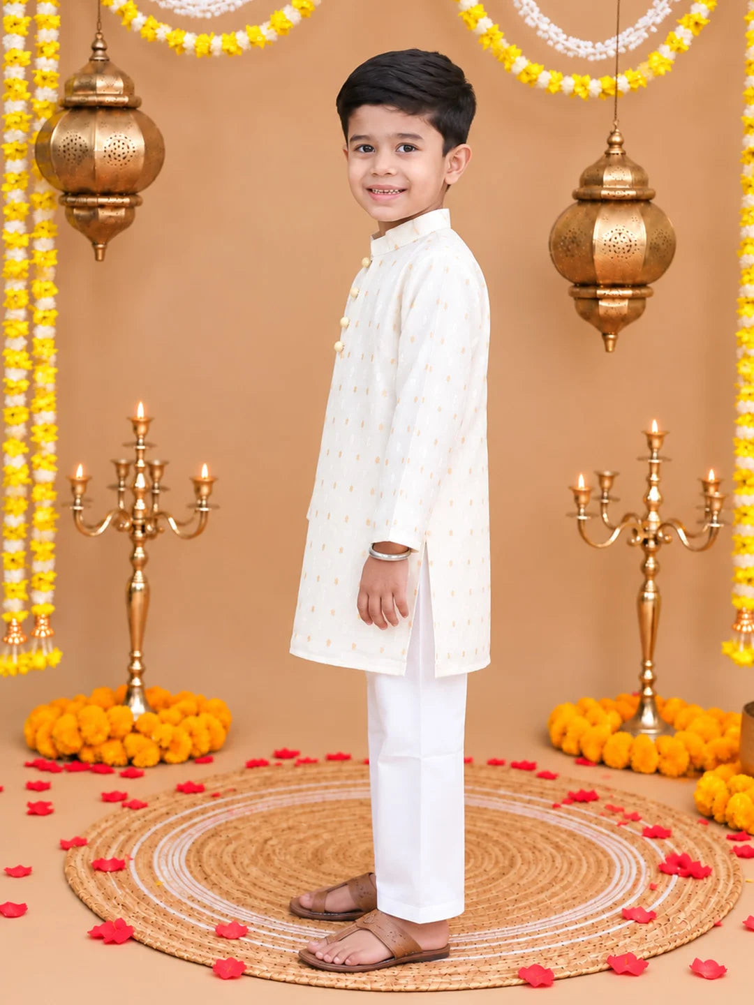 Bownbee Festive Full Sleeves Chanderi Kurta Pyjama