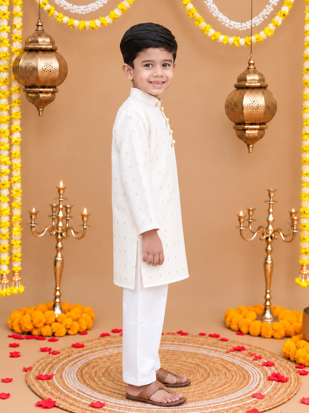 Bownbee Festive Full Sleeves Chanderi Kurta Pyjama