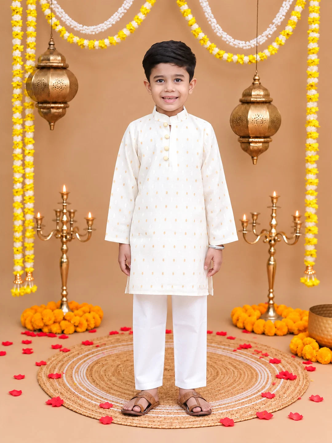 Bownbee Festive Full Sleeves Chanderi Kurta Pyjama