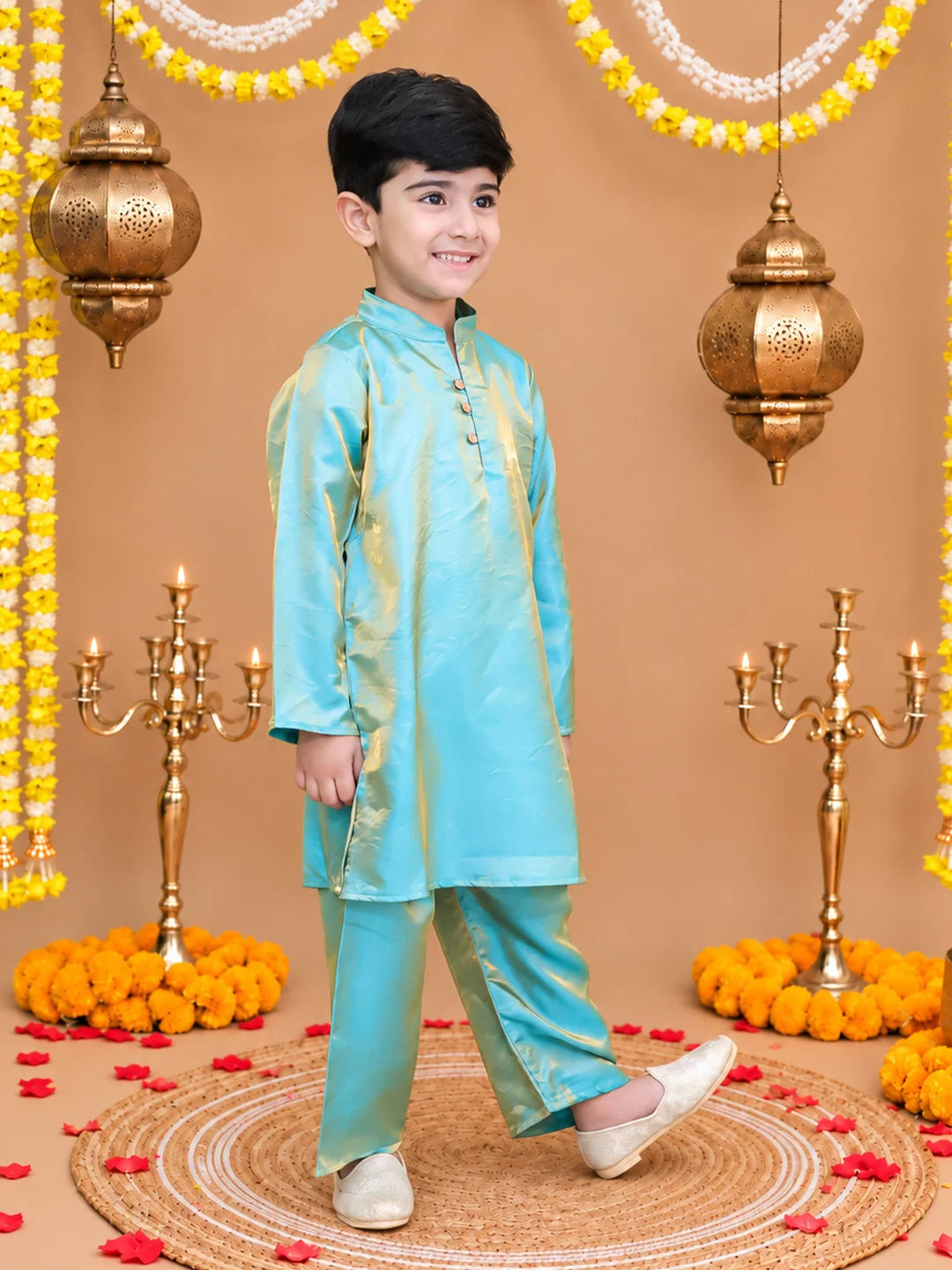 BownBee Festive FullSleeves Two Toned Kurta Pajama Set For Boys