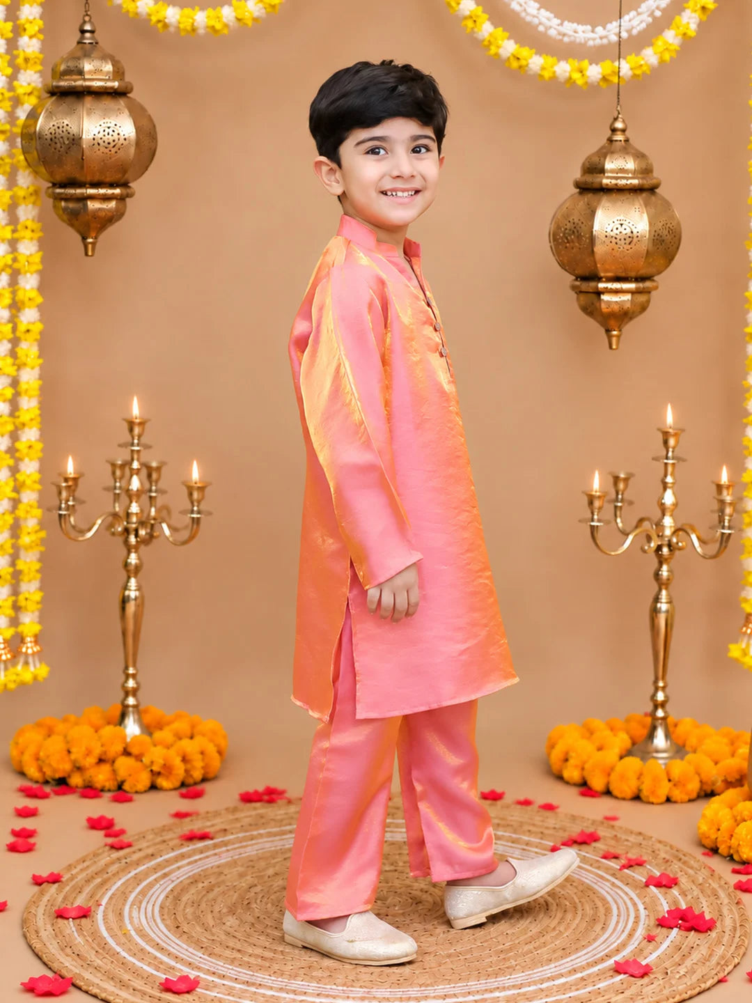 BownBee Festive FullSleeves Two Toned Kurta Pajama Set For Boys