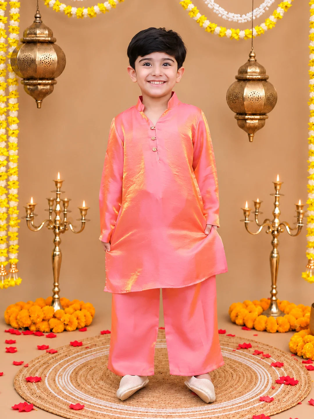 BownBee Festive FullSleeves Two Toned Kurta Pajama Set For Boys