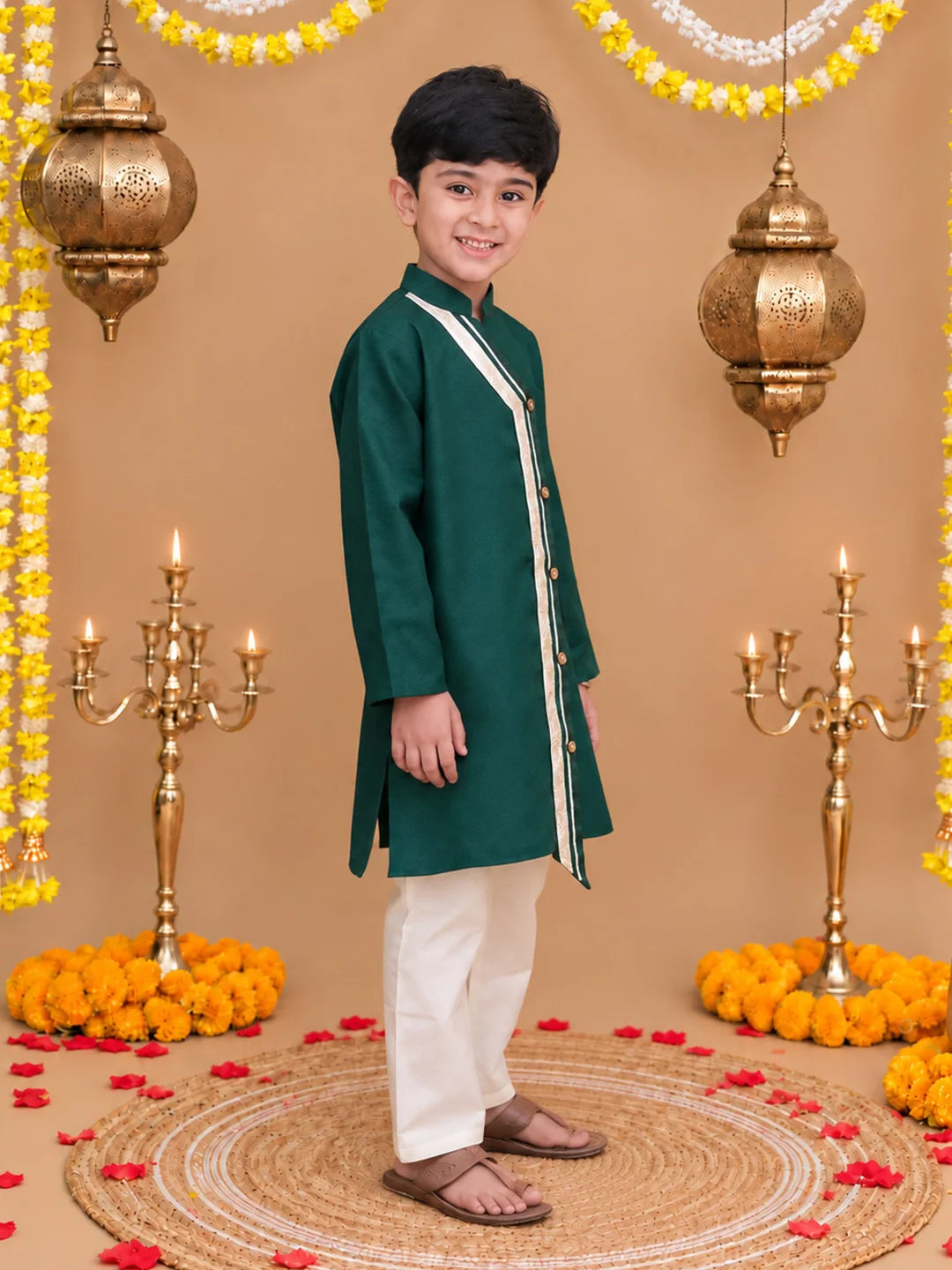 BownBee Festive Full Sleeves Cotton Kurta Pyjama Set For Boys