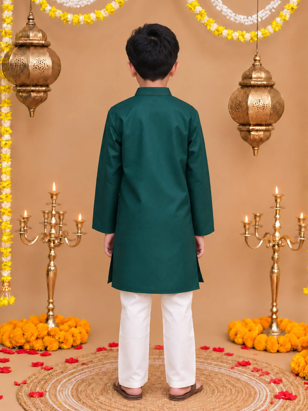 Bownbee Festive Cotton Kurta Pajama & Ethnic Suit Sibling Set