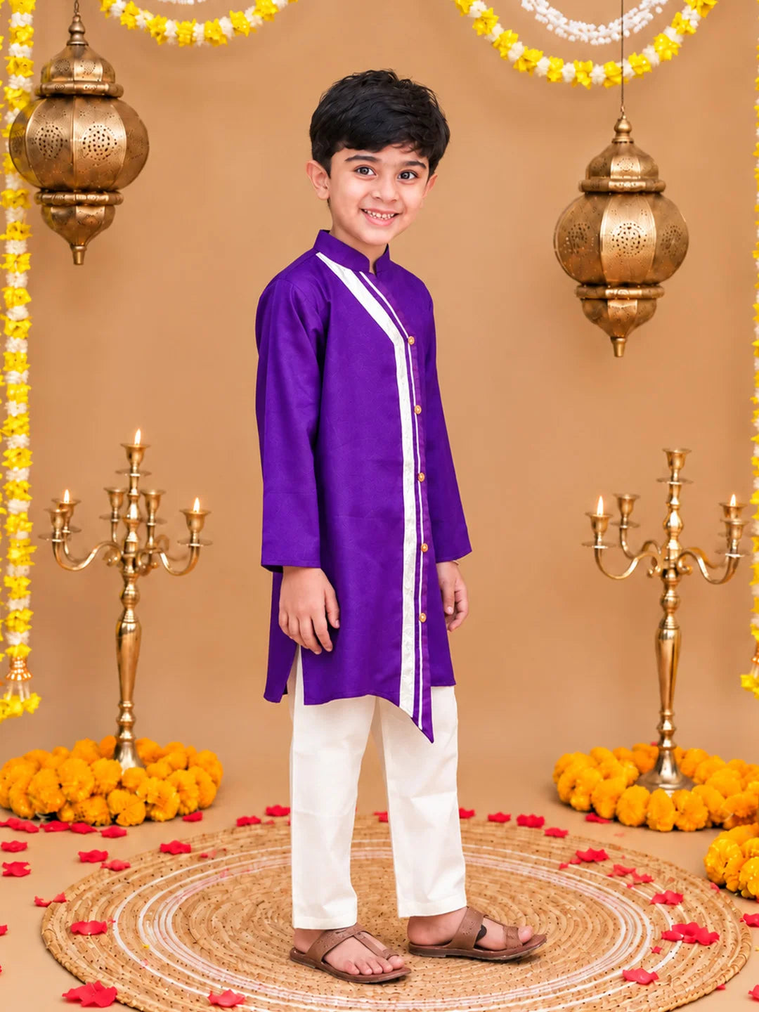 BownBee Festive Full Sleeves Cotton Kurta Pyjama Set For Boys