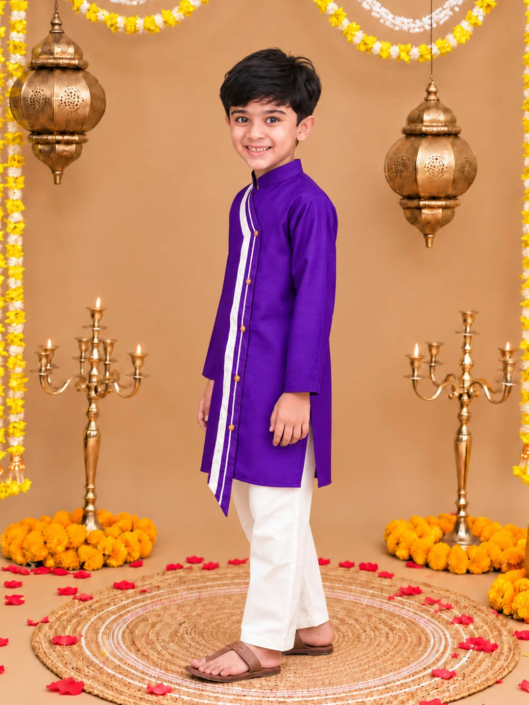 BownBee Festive Full Sleeves Cotton Kurta Pyjama Set For Boys