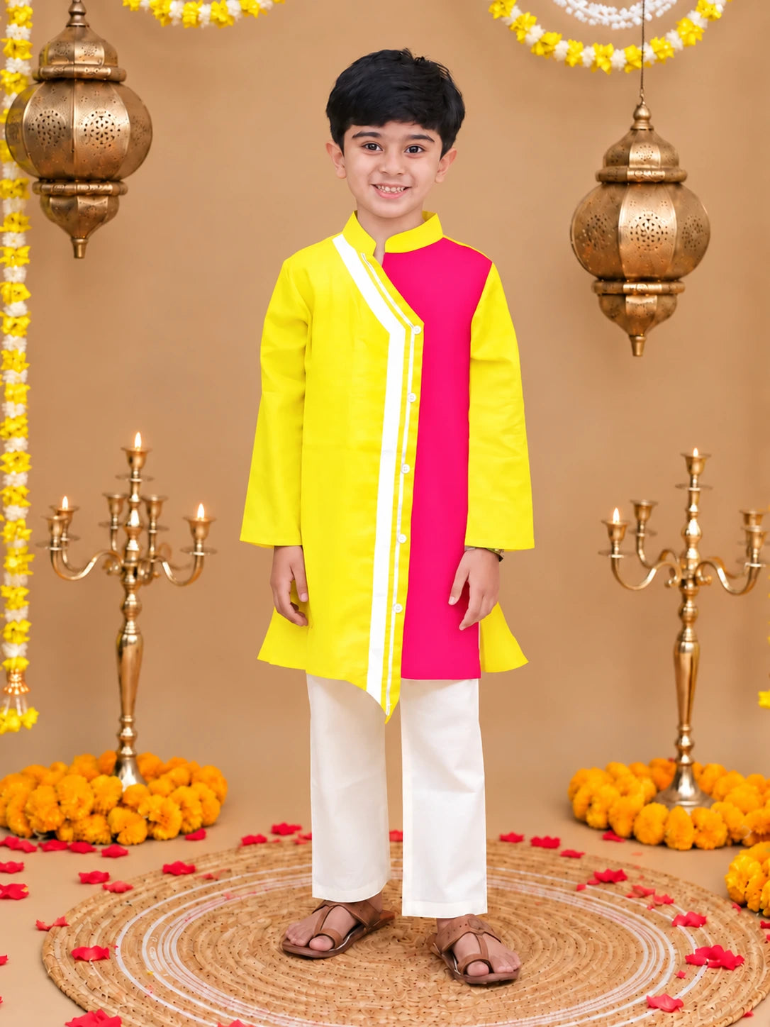 BownBee Rang Utsav Jam Cotton Family Twinning Festive Wear Set