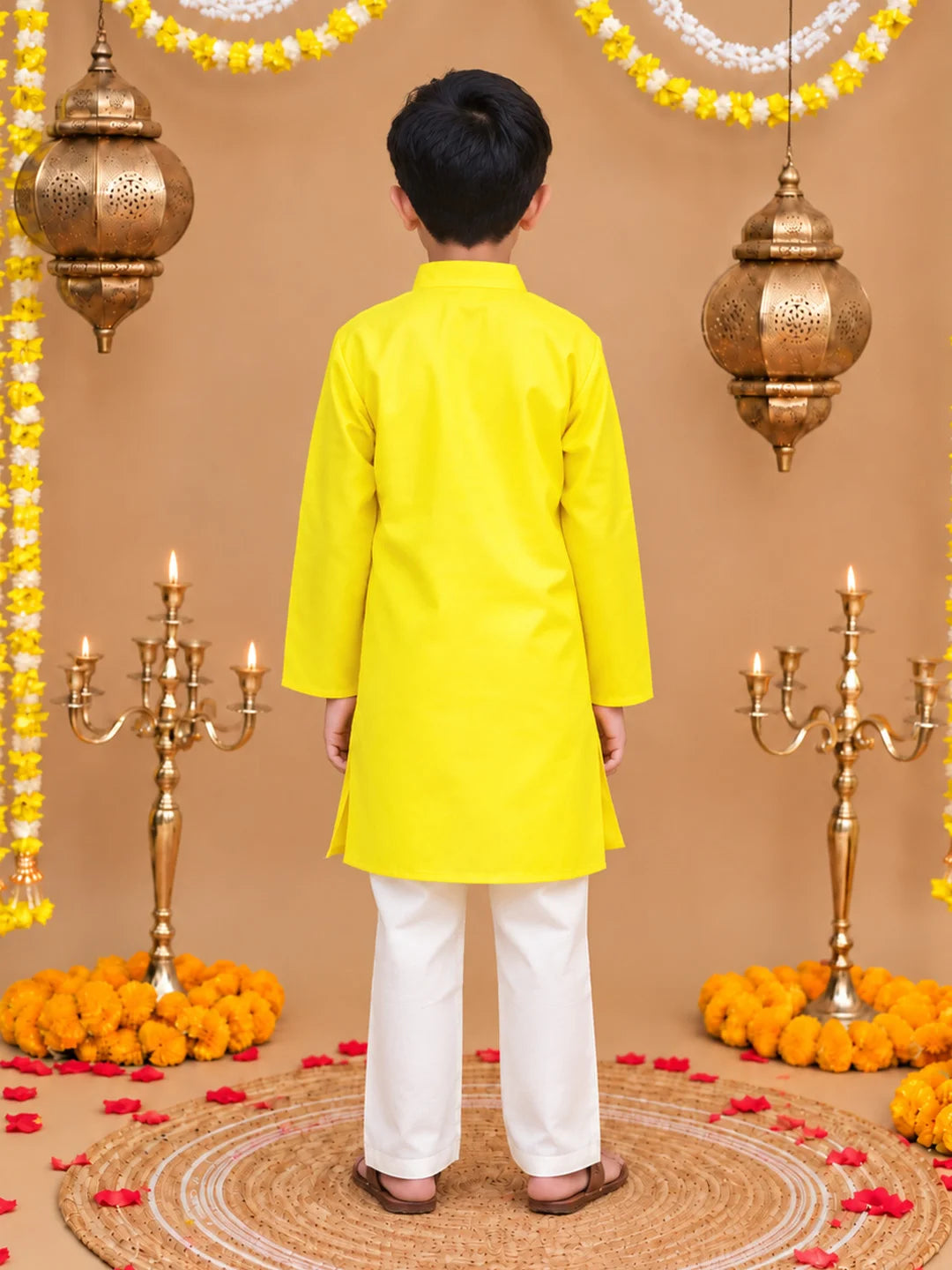 Bownbee Festive Cotton Kurta Pajama & Ethnic Suit Sibling Set