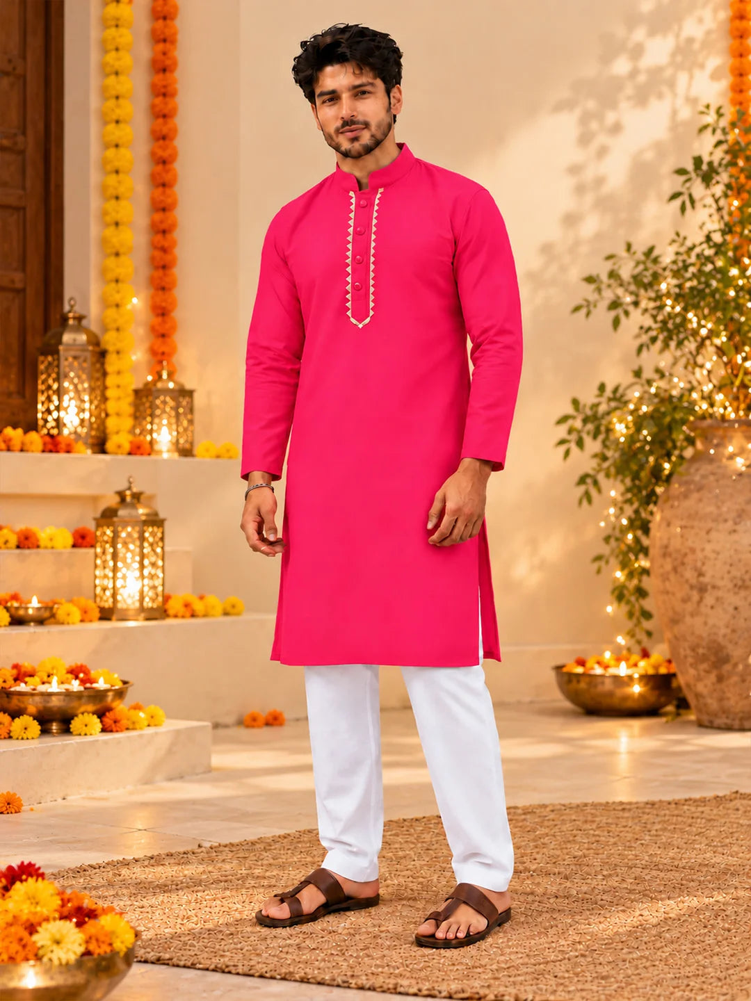 BownBee Rang Utsav Jam Cotton Family Twinning Festive Wear Set