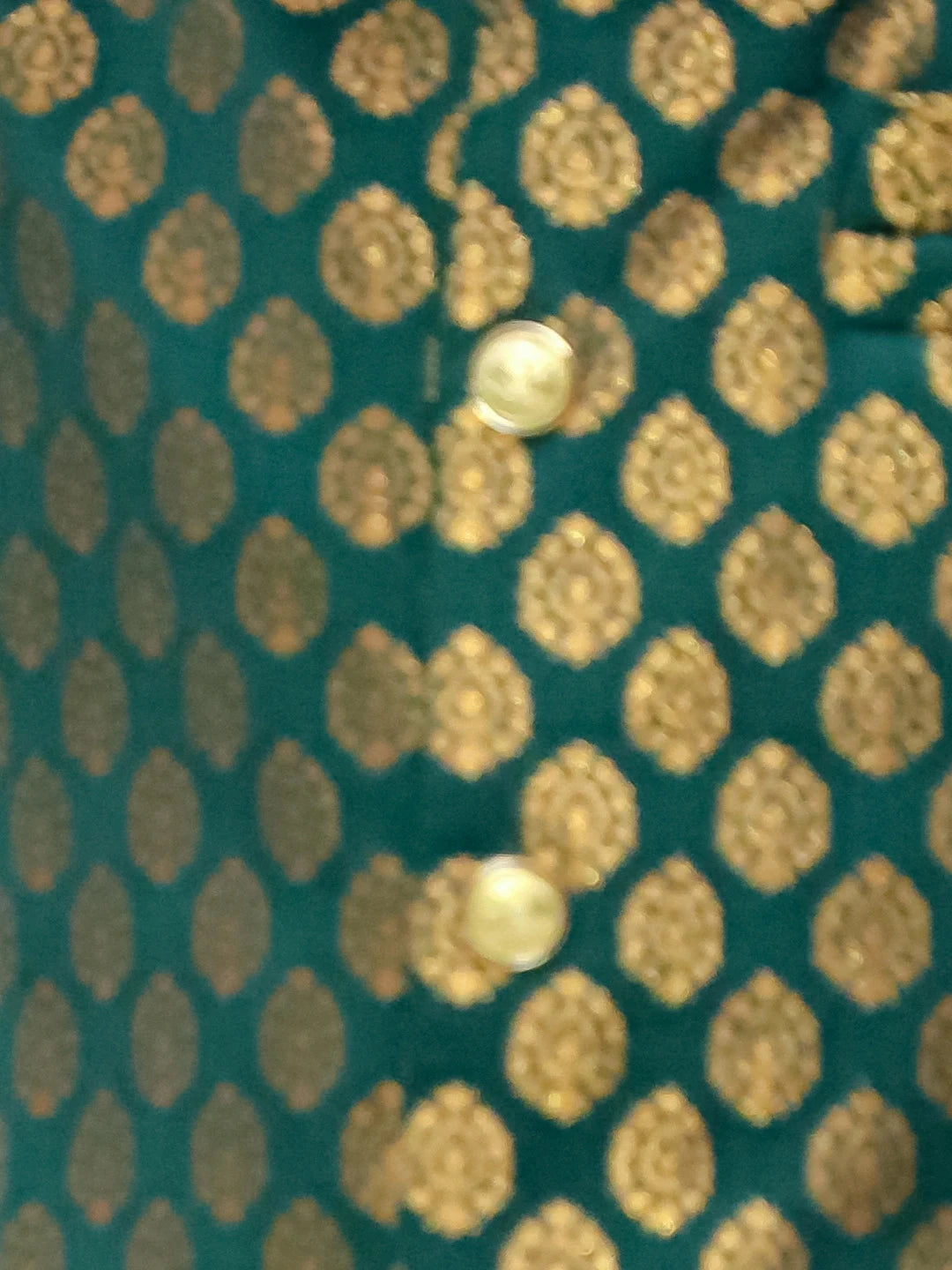 BownBee Front Open Jacquard Sherwani with Pajama Set for Boys- Green