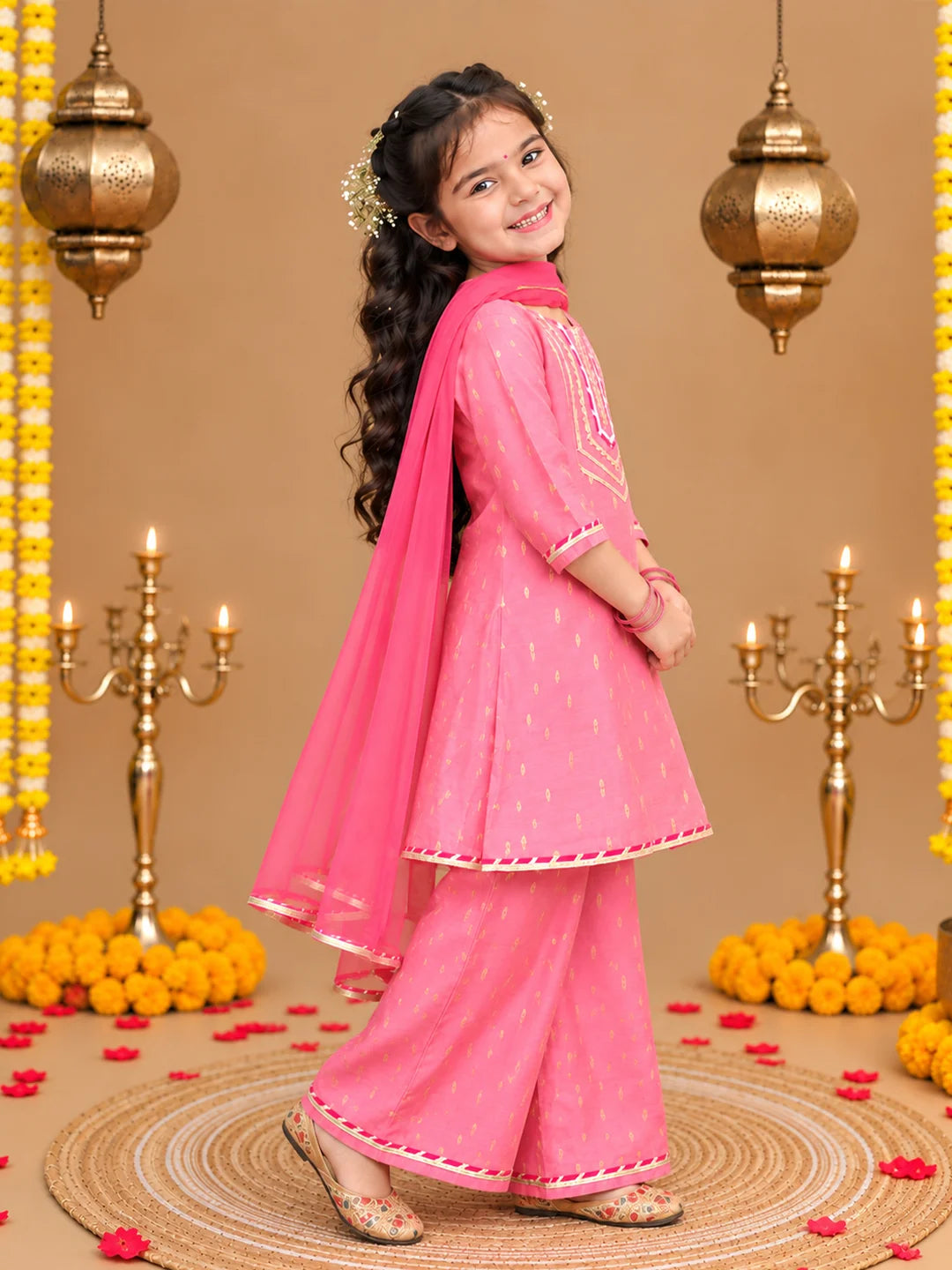 BownBee Mother And Daughter Festive Ethnic Suit Combo