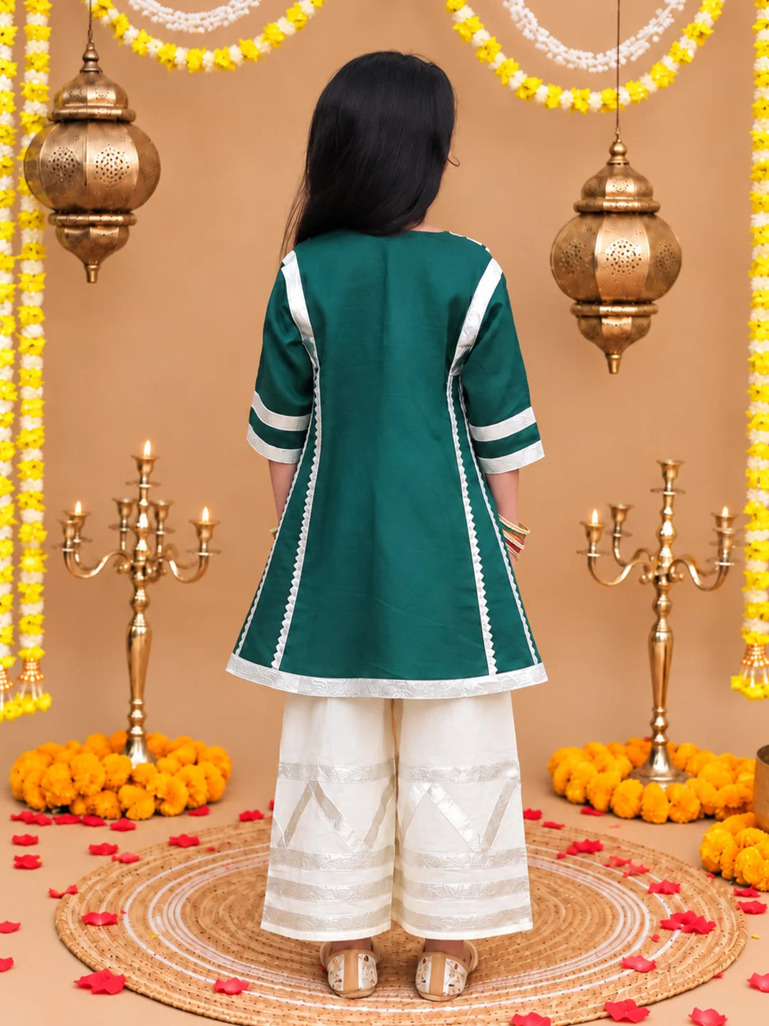 Bownbee Festive Cotton Kurta Pajama & Ethnic Suit Sibling Set