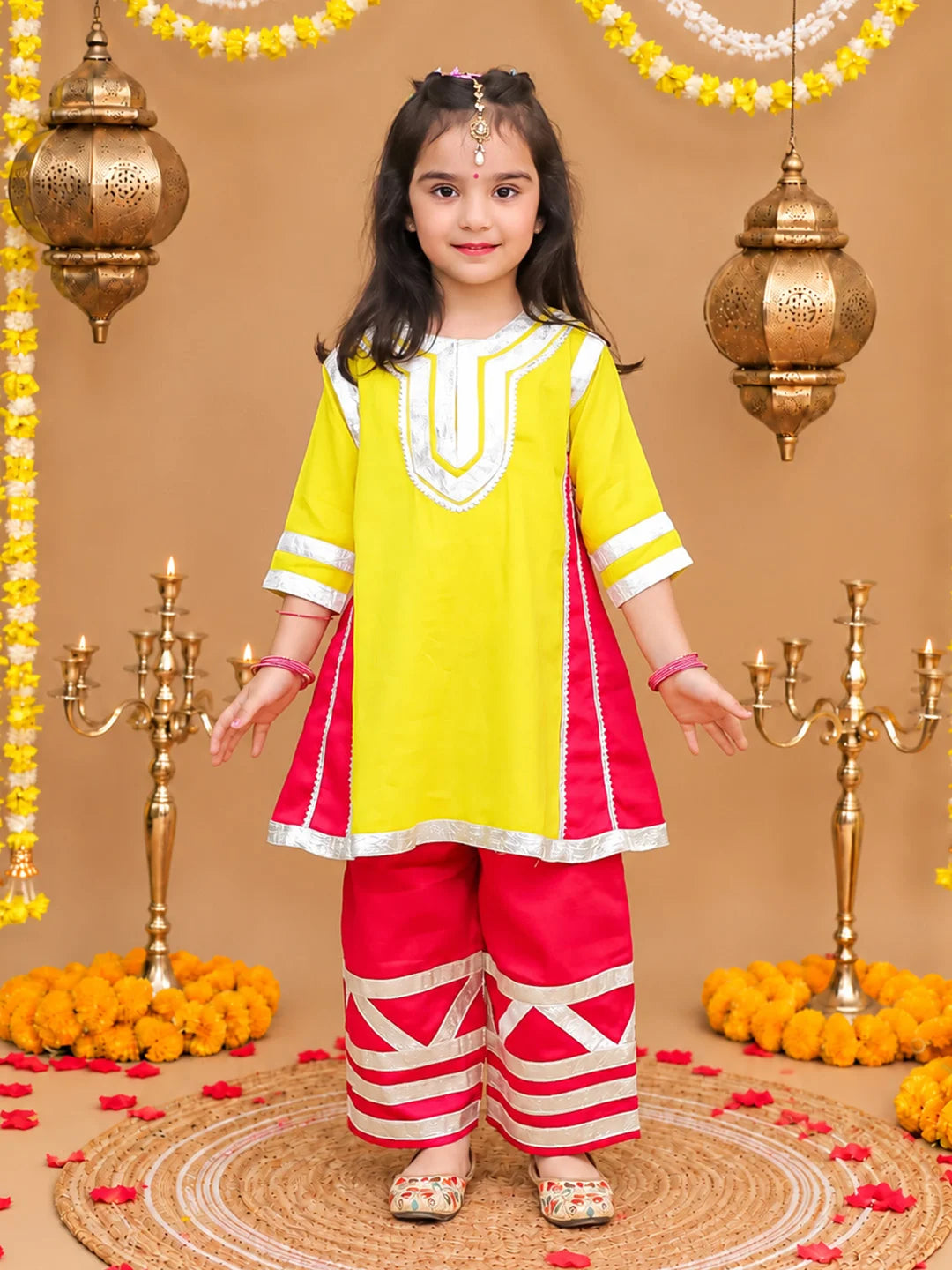 BownBee Mother And Daughter Festive Ethnic Suit Combo