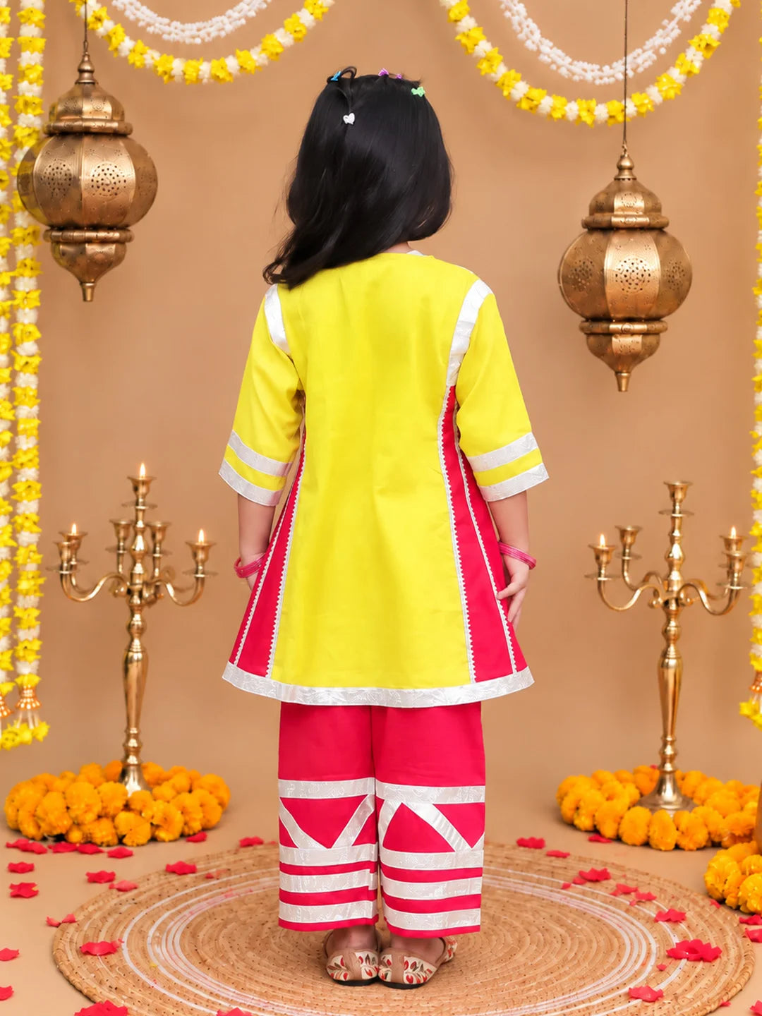 Bownbee Festive Cotton Kurta Pajama & Ethnic Suit Sibling Set