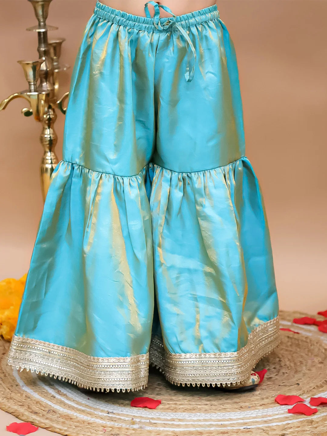 Bownbee Festive Two Toned Kurta Pajama & Ethnic Suit With Dupatta Sibling Set