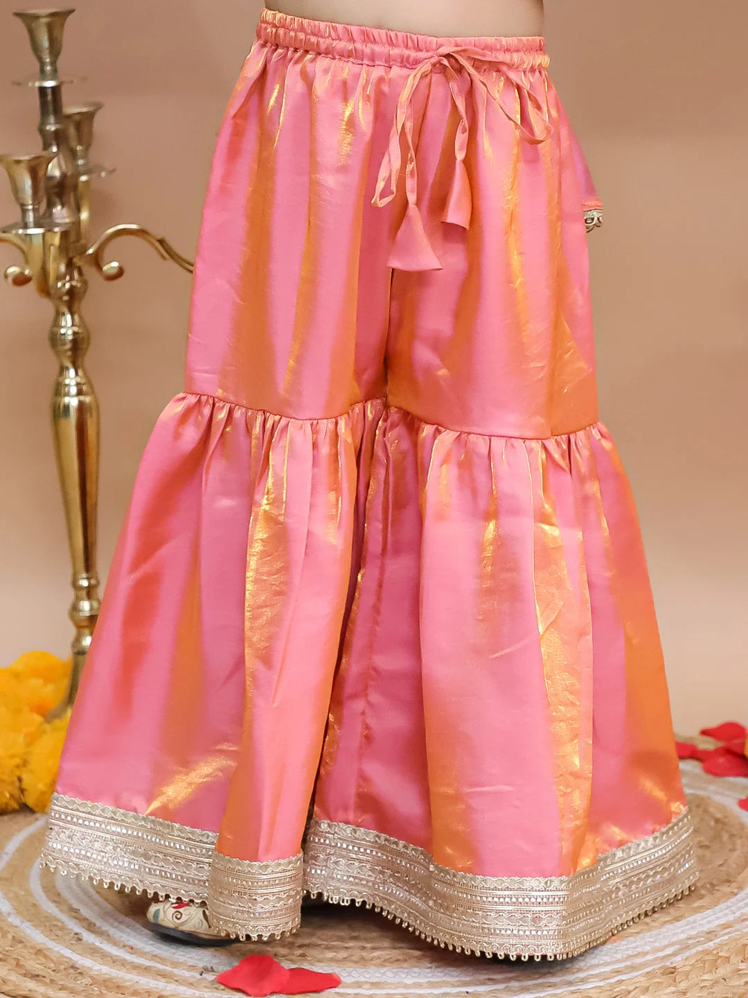 Bownbee Festive Two Toned Kurta Pajama & Ethnic Suit With Dupatta Sibling Set