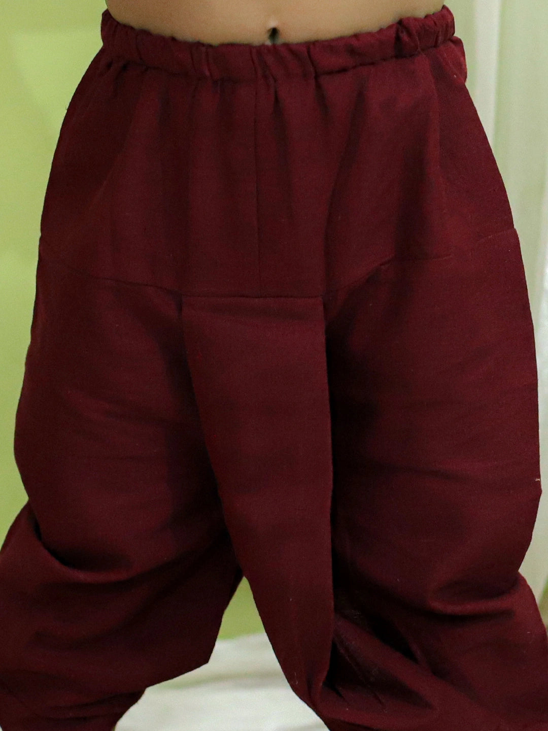 BownBee Ganesh Embroidery Cotton Dhoti Kurta for Boys- Yellow