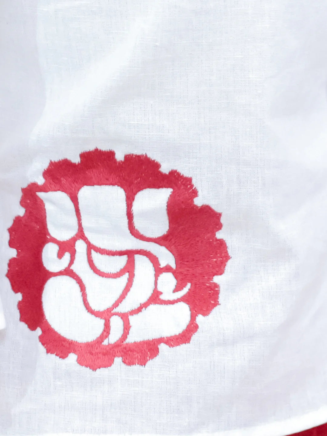 BownBee Ganesh Embroidery Cotton Dhoti Kurta for Boys