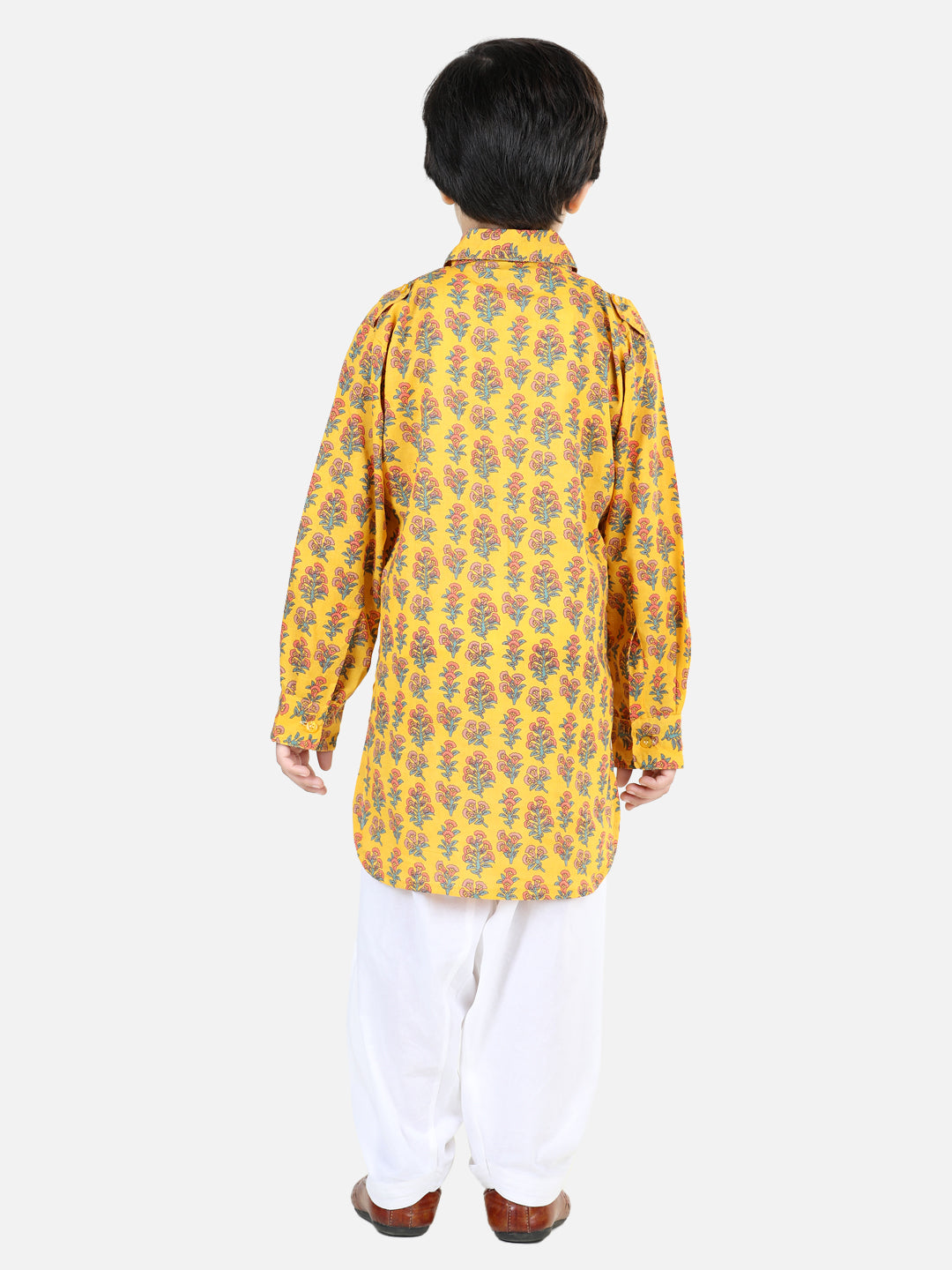 BownBee Sibling Set Printed Cotton Full Sleeve Pathani Salwar Set for Boys