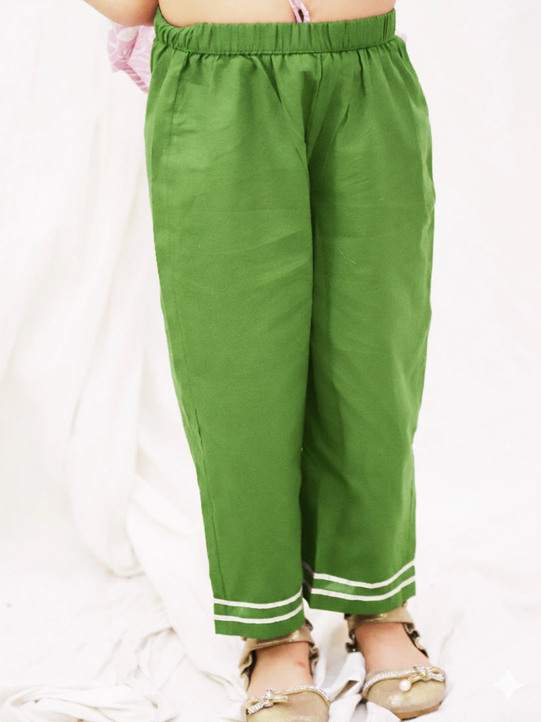 BownBee Pure Cotton Badhani Kaftan & Plazao Set For Girls - Purple