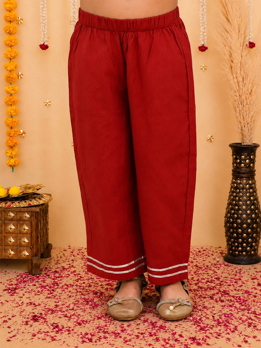 BownBee Pure Cotton Badhani Kaftan & Plazao Set For Girls