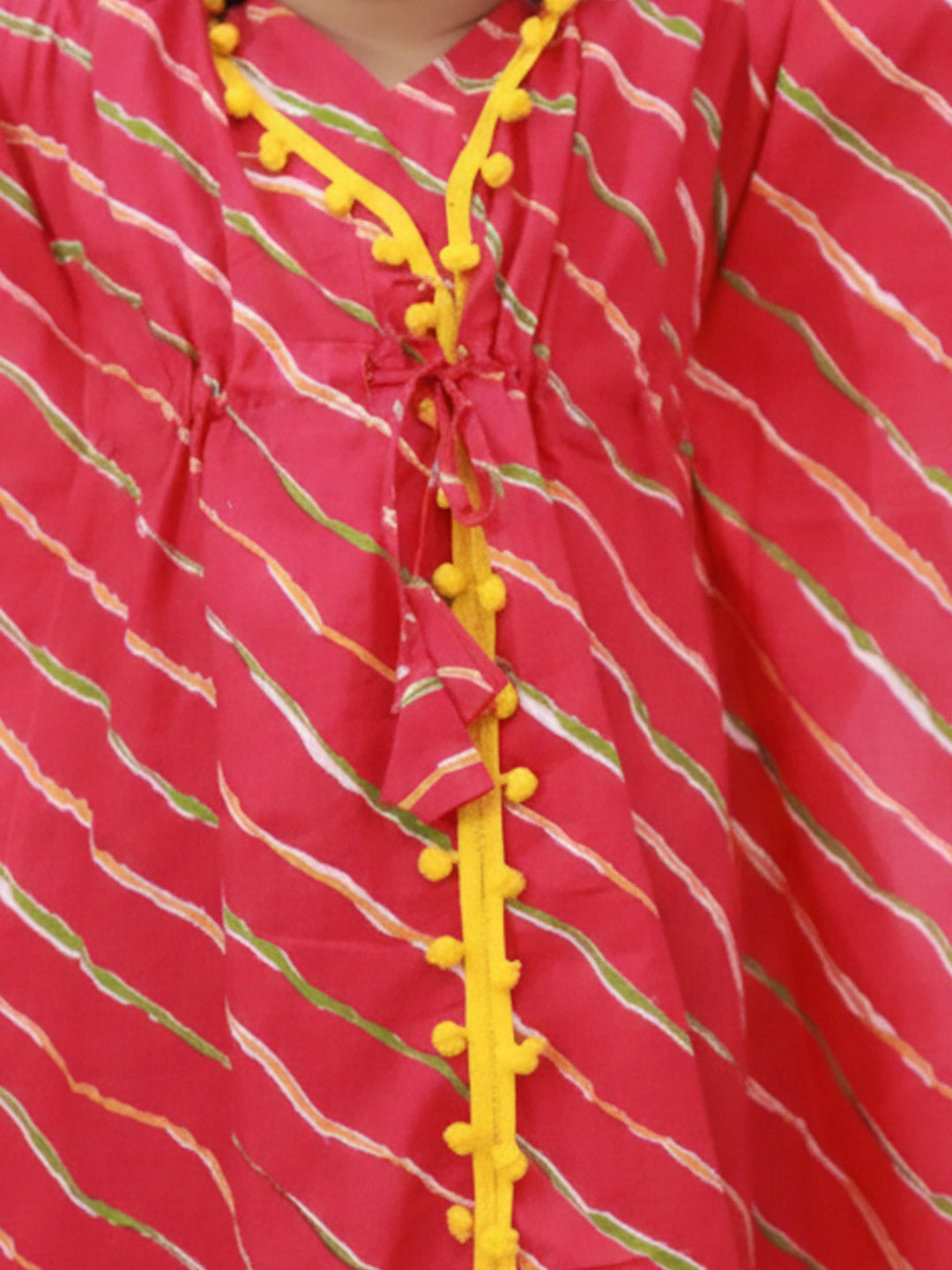 BownBee Kaftan Style Dress With Hairband For Girls - White