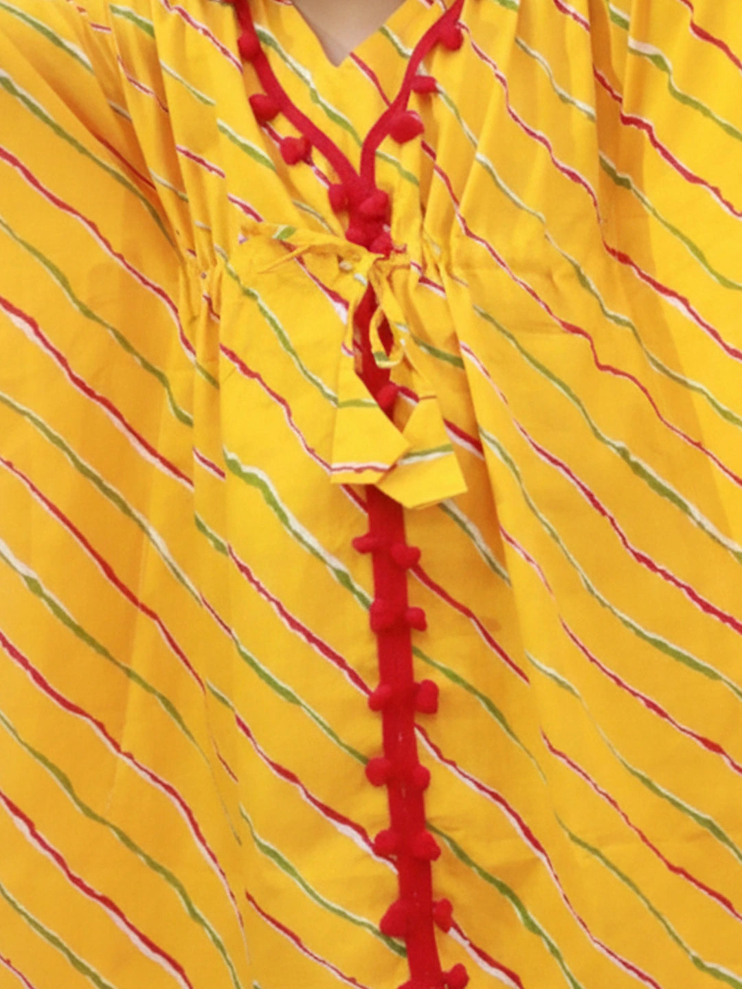 BownBee Kaftan Style Dress With Hairband For Girls - White