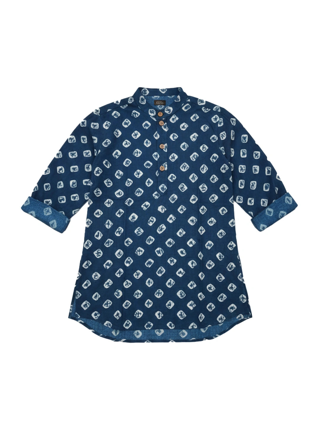 BownBee Fullsleeves Bandhni Short Kurta For Infant Boys - Red