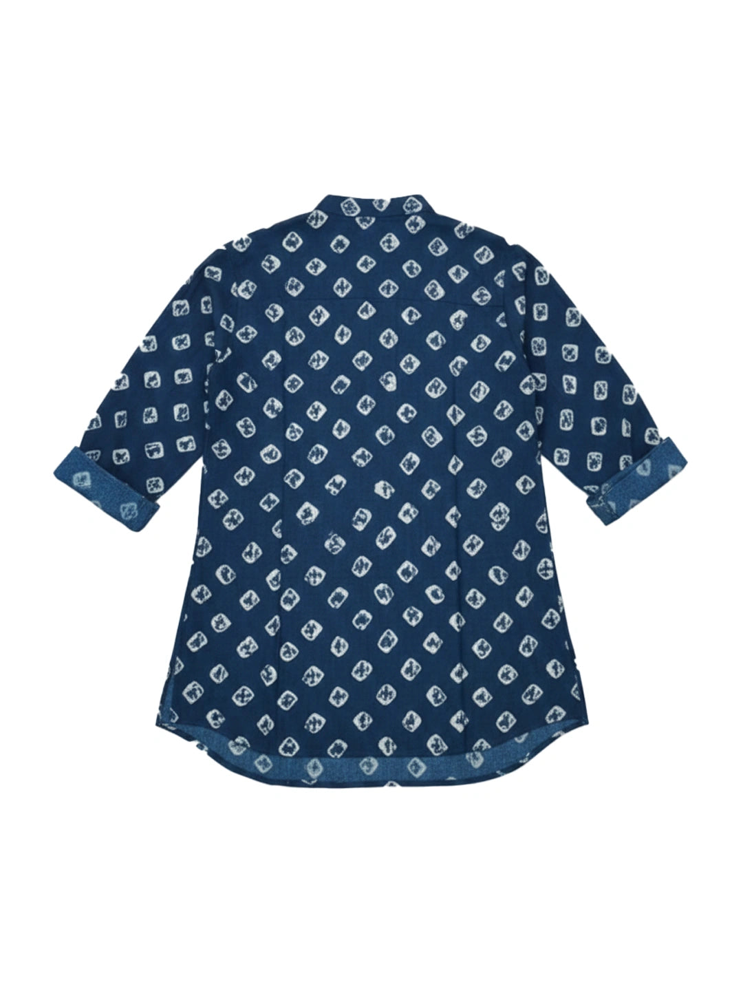 BownBee Fullsleeves Bandhni Short Kurta For Infant Boys - Red