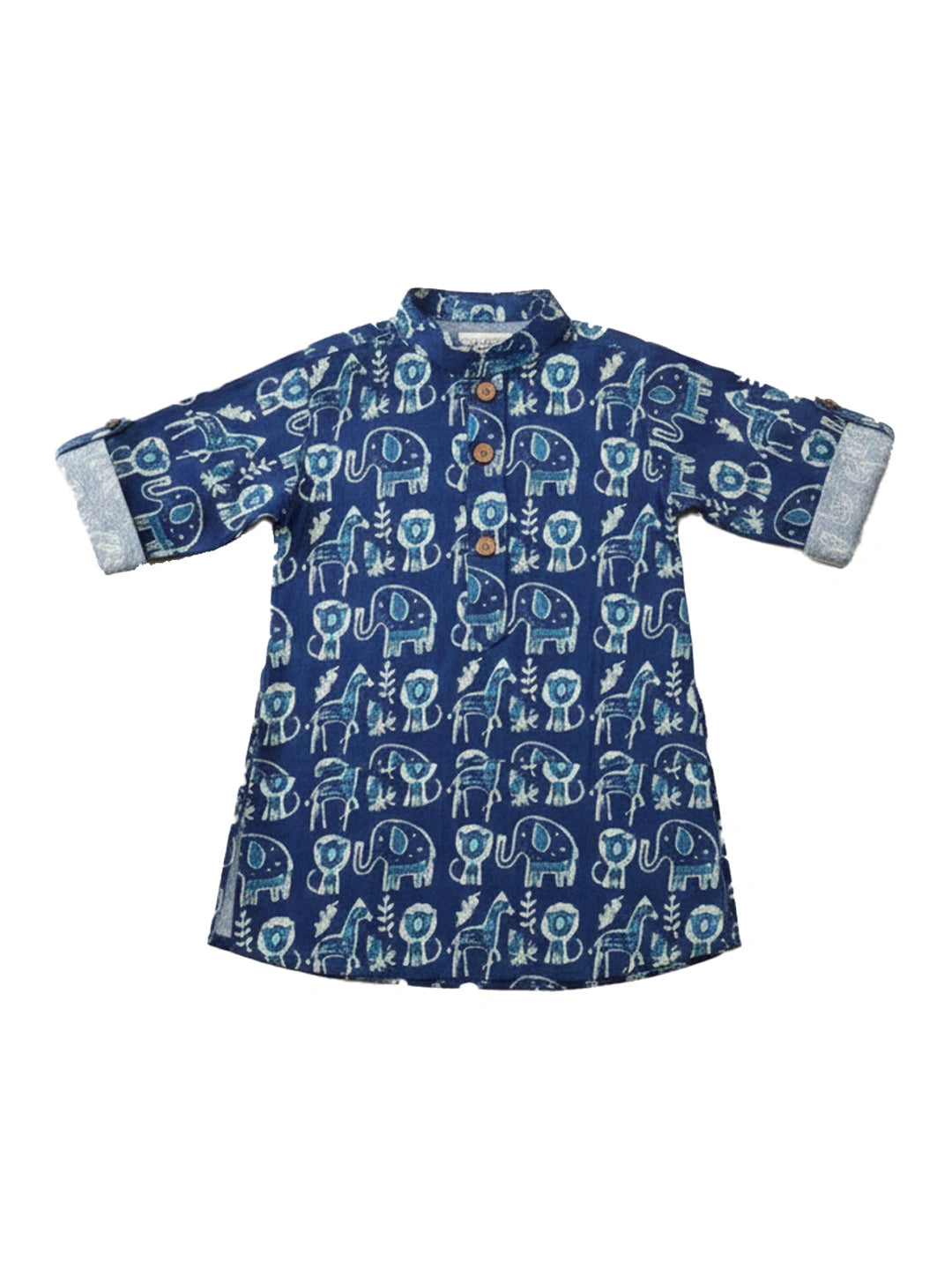 BownBee Fullsleeves Bandhni Short Kurta For Infant Boys - Red