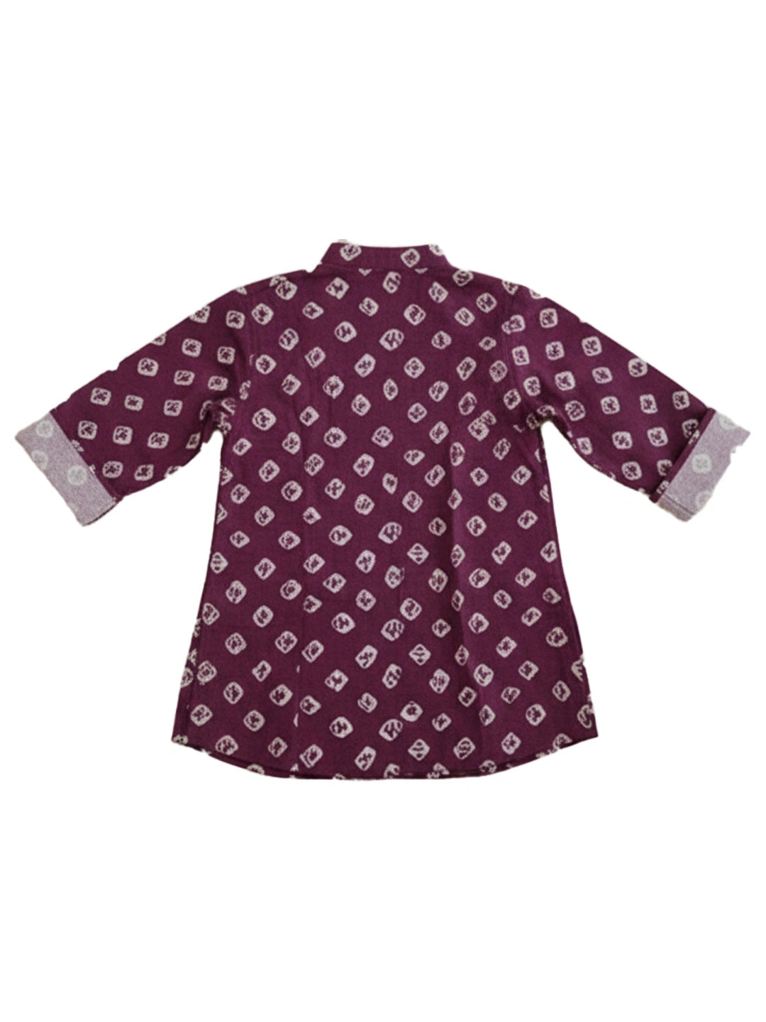 BownBee Fullsleeves Bandhni Short Kurta For Infant Boys - Red