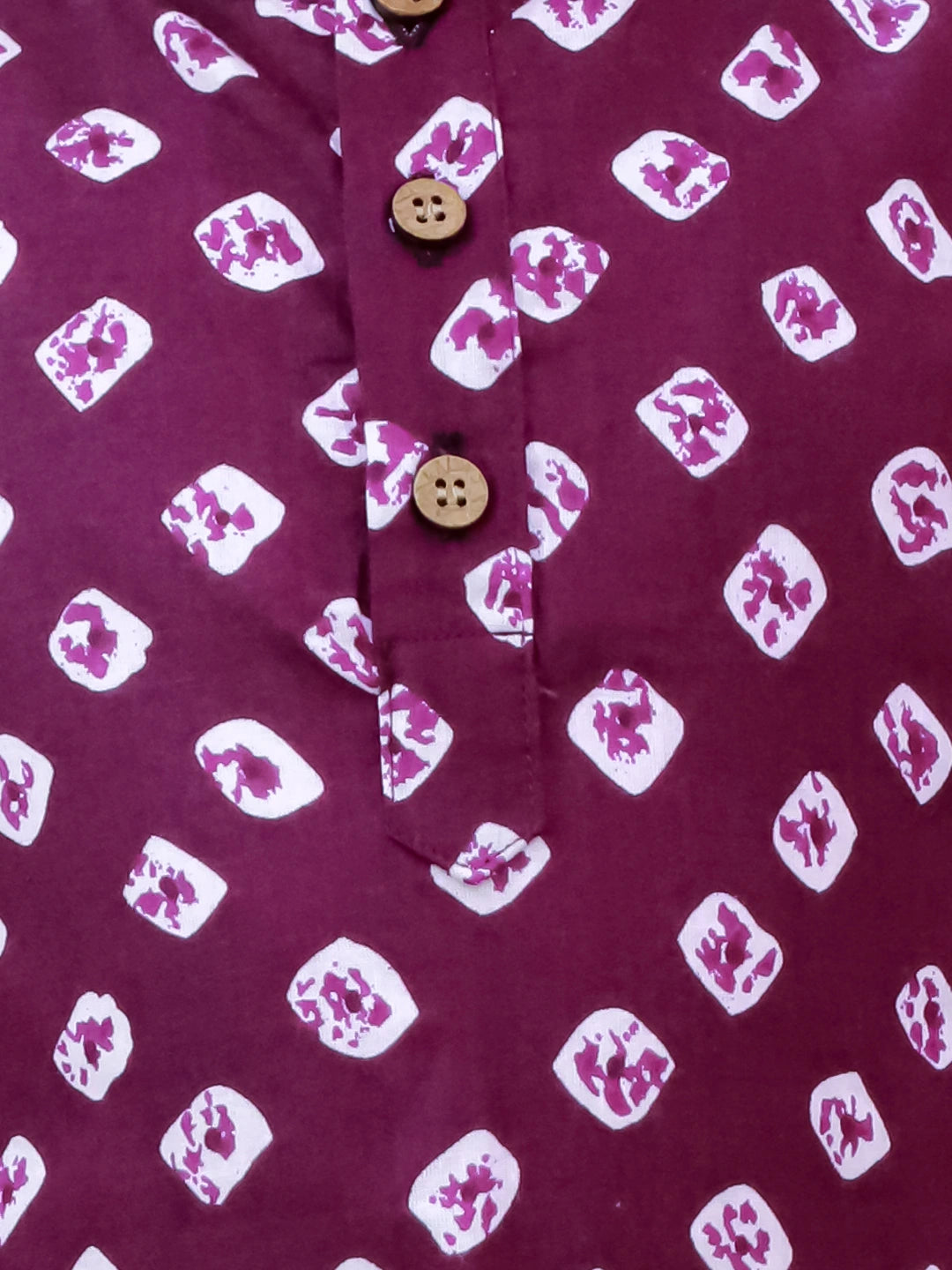 BownBee Fullsleeves Bandhni Short Kurta For Infant Boys - Red