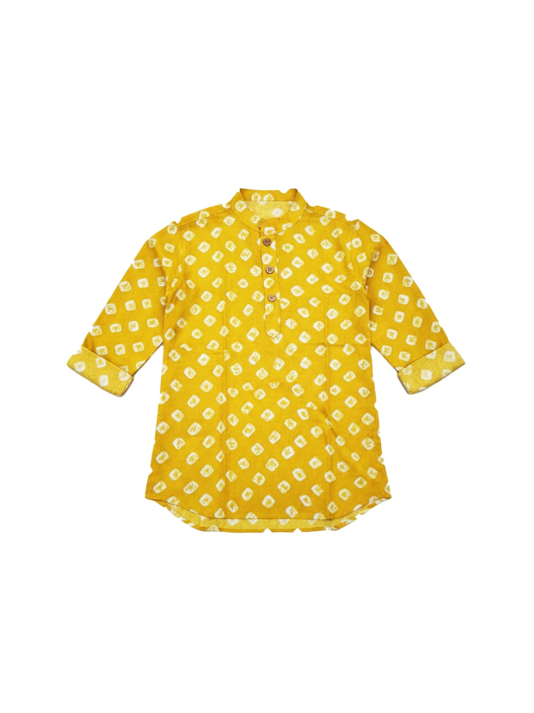 BownBee Fullsleeves Bandhni Short Kurta For Infant Boys - Red