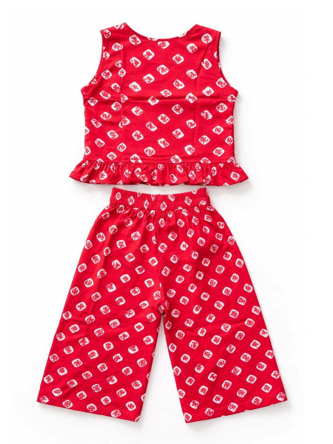 BownBee Pure Cotton Badhni Crop Top  With Palazzo Set For Infant Girls - Yellow