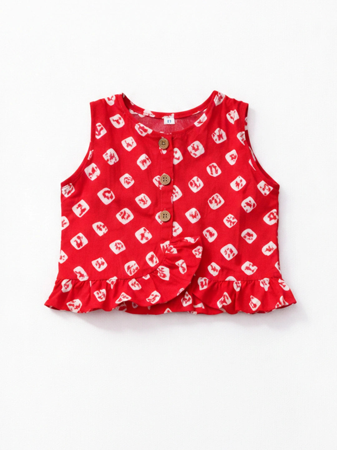 BownBee Pure Cotton Badhni Crop Top  With Palazzo Set For Infant Girls - Yellow