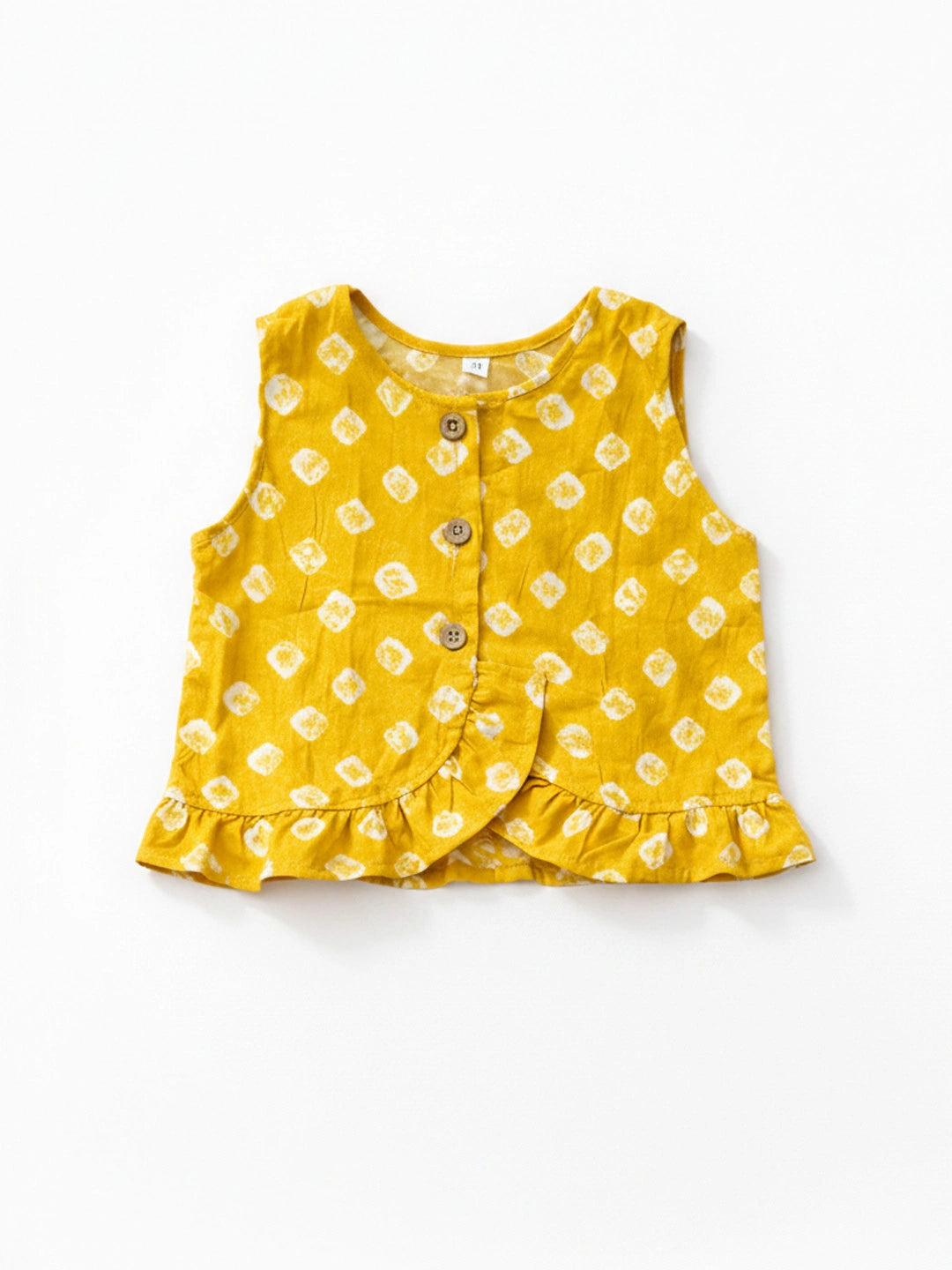 BownBee Pure Cotton Badhni Crop Top  With Palazzo Set For Infant Girls - Yellow