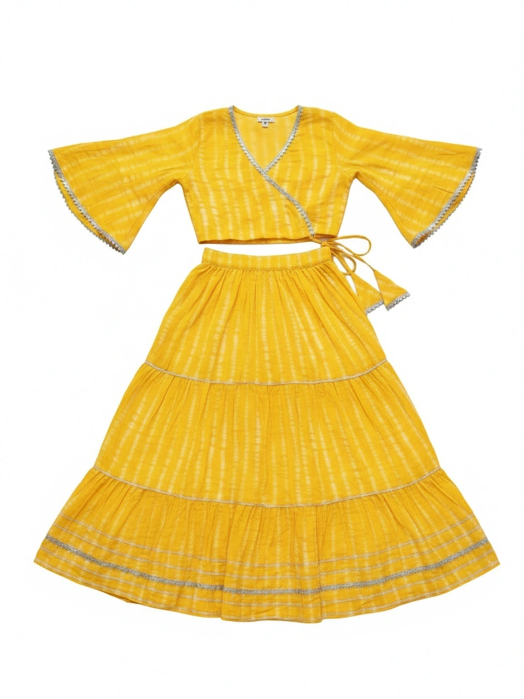BownBee Pure Cotton Quater Sleeves Tie & Dye Top With Skirt For Infant Girls