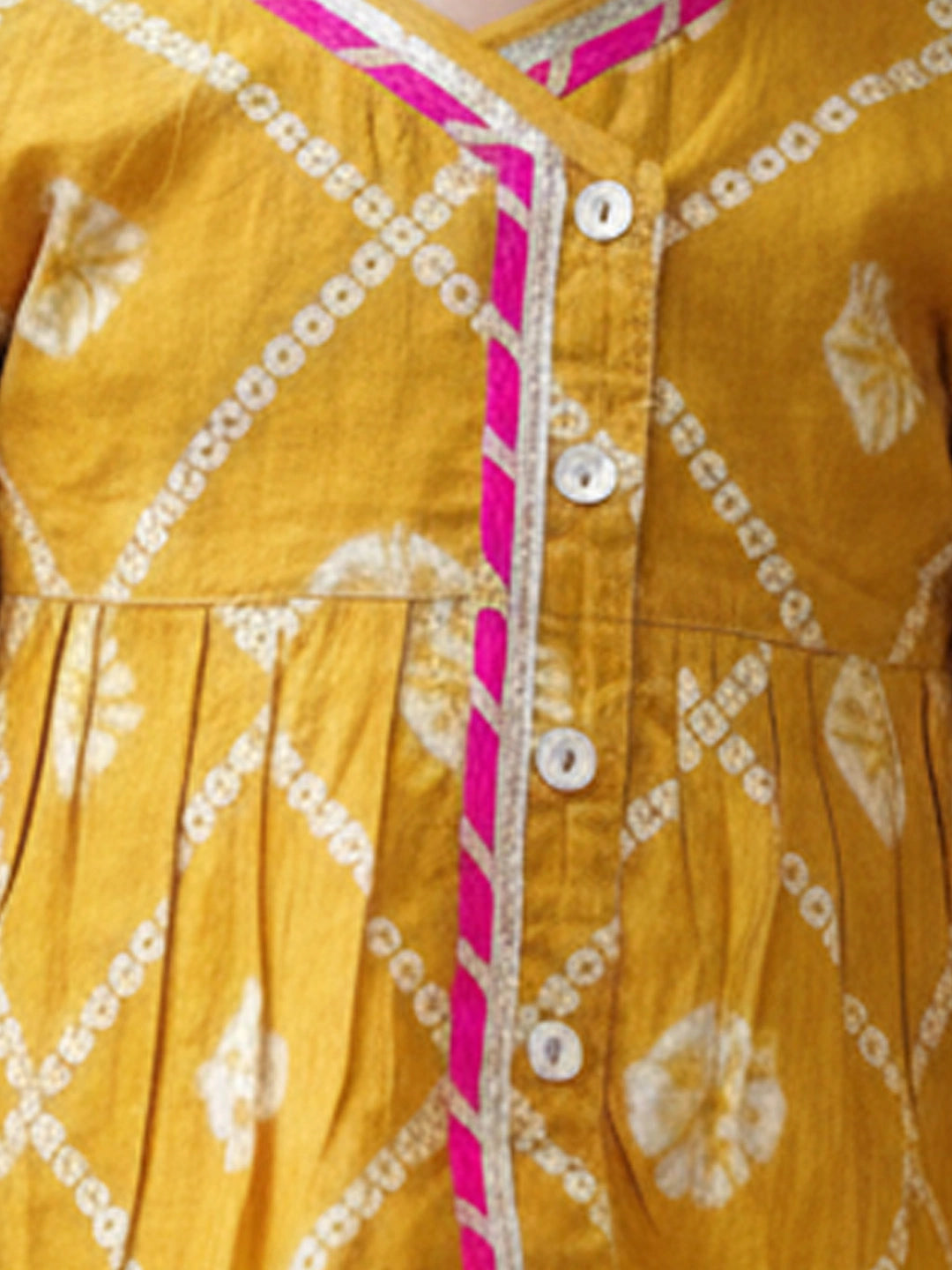 BownBee Indo-Western Angarakha Kurti With Dhoti  For Infant Girls - White