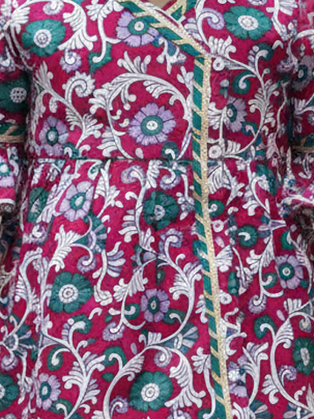 BownBee Indo-Western Angarakha Kurti With Dhoti  For Infant Girls - White